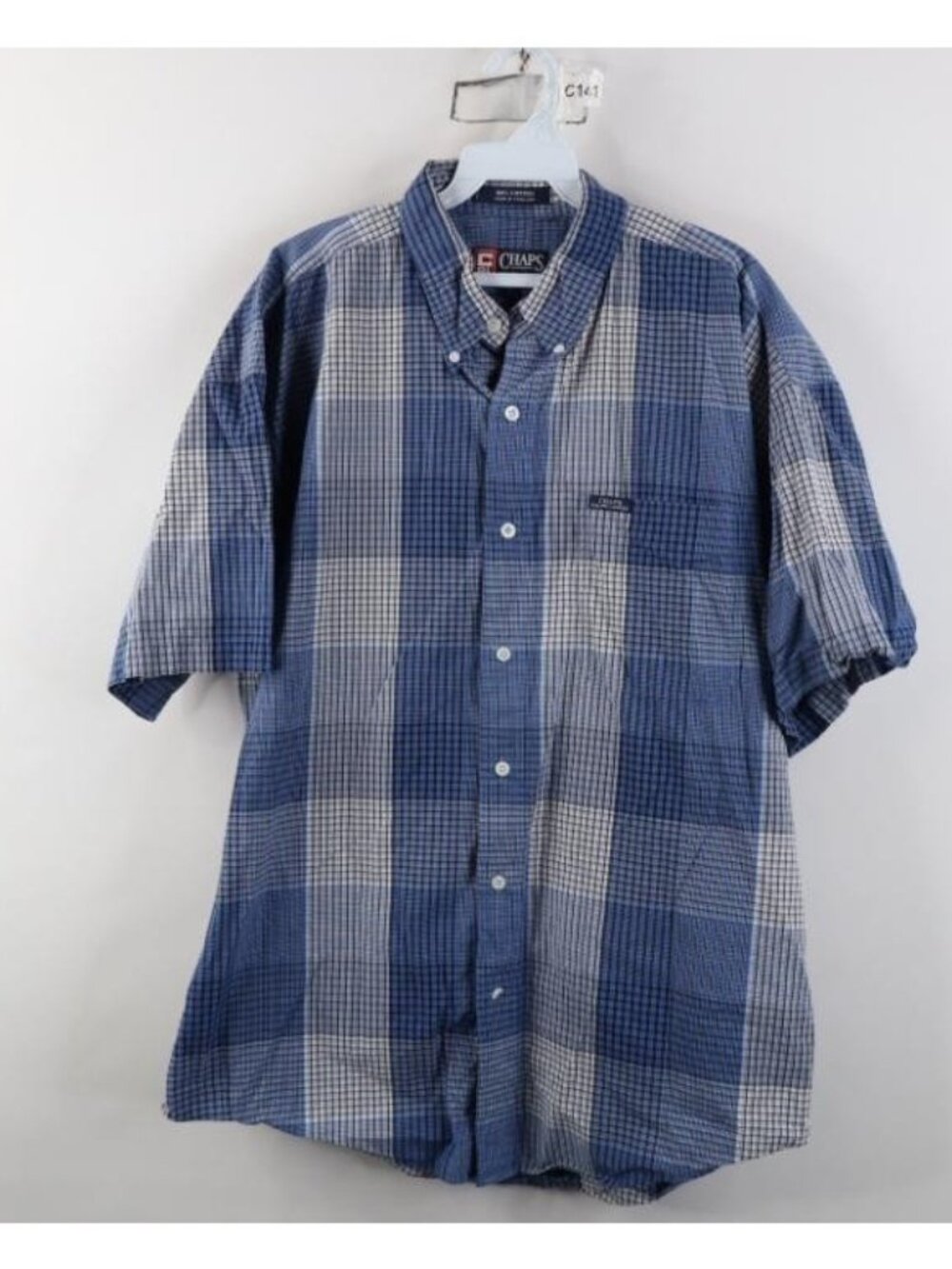 Vintage 90s Chaps Ralph Lauren Mens Large Spell Out Checkered Button Down Shirt